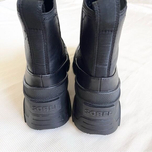 Sorel Womens Ankle Boot Chelsea Leather Waterproof Black Platform Chunky New 9.5 - Picture 6 of 8